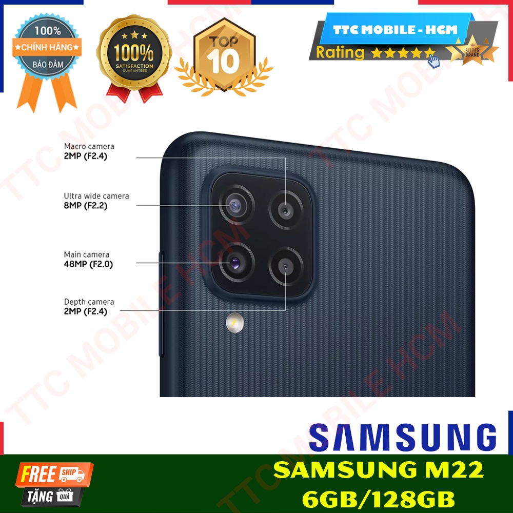 Điện thoại Samsung Galaxy M22 6GB/128GB - Pin 5.000 mAH - Freeship | Hàng Chính Hãng - Nguyên Seal - TTC Mobile | BigBuy360 - bigbuy360.vn
