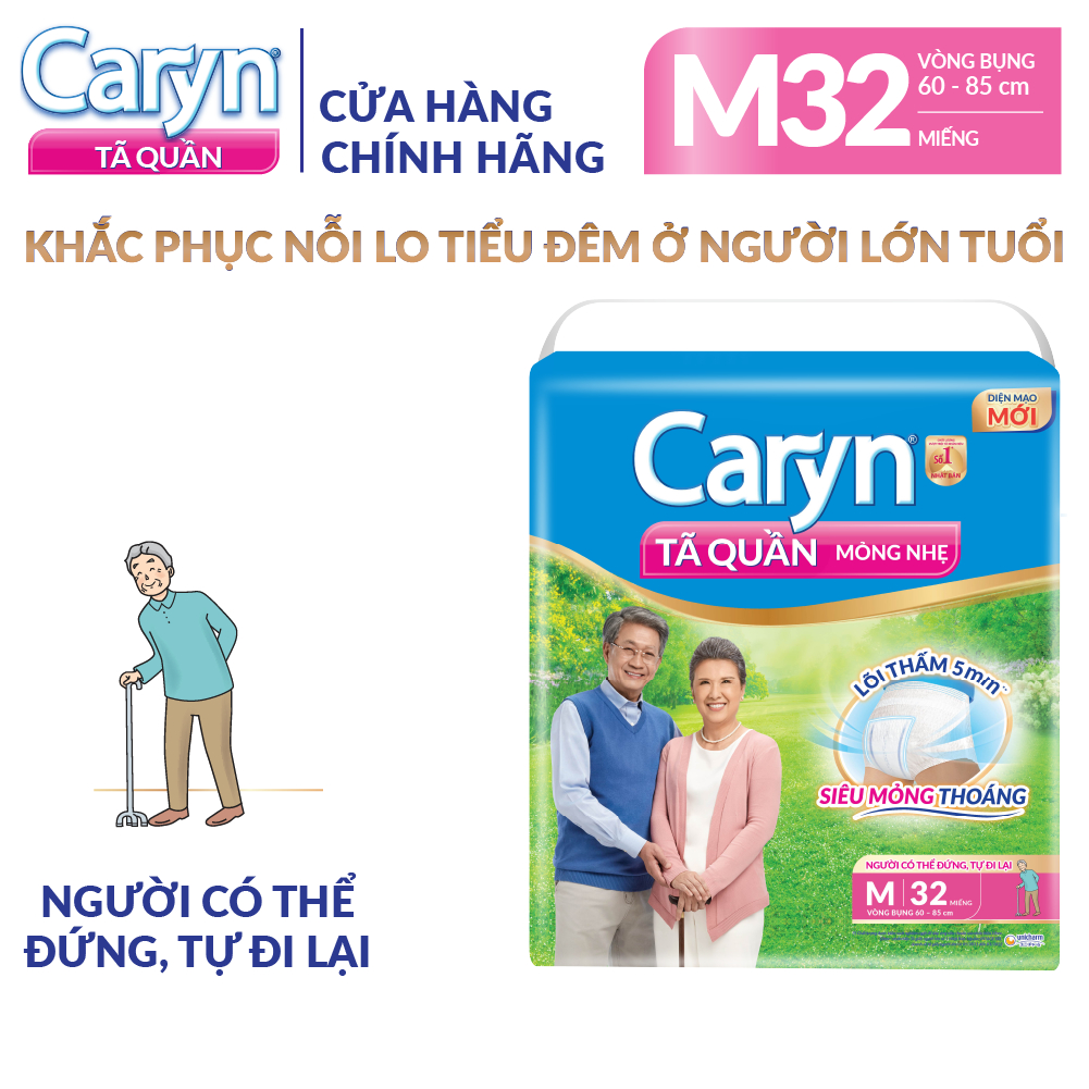 Tã Bỉm Quần Người Lớn Caryn Mỏng Nhẹ Chống Tràn Dành Cho Người Già Có Thể