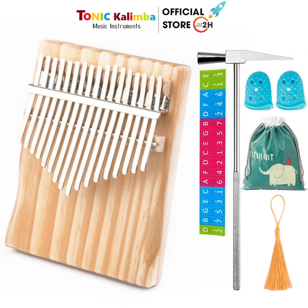 [Mẫu mới 2021] Đàn kalimba 17 phím TONIC Kalimba , Âm vang ấm, không tịt nốt, tặng phụ kiện M-17