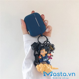 Bao Vỏ Hộp đựng Airpods Pro – Vỏ case kèm móc khoá hình Sogoku cưỡi cân đẩu vân (Màu xanh dương)