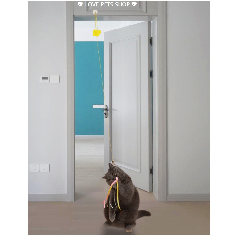 ĐỒ CHƠI CHO MÈO, CẦN CÂU MÈO DÁN TƯỜNG - LOVE PETS SHOP