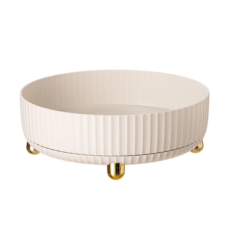 Khay Đựng Trái Cây / Mỹ Phẩm / Đồ Dùng Để Bàn Bằng Nhựa Bền Có Thể Xoay Được Đa Năng