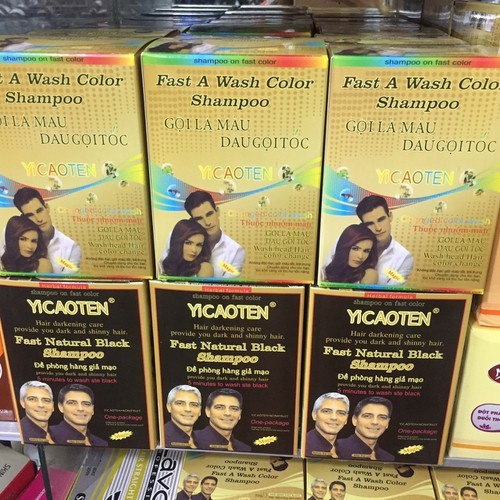 [BÁN LẺ GIÁ GỐC] Hộp 10 Gói Dầu Gội Thảo Dược Đen Tóc Yucaitang đen tóc tự nhiên tiện lợi