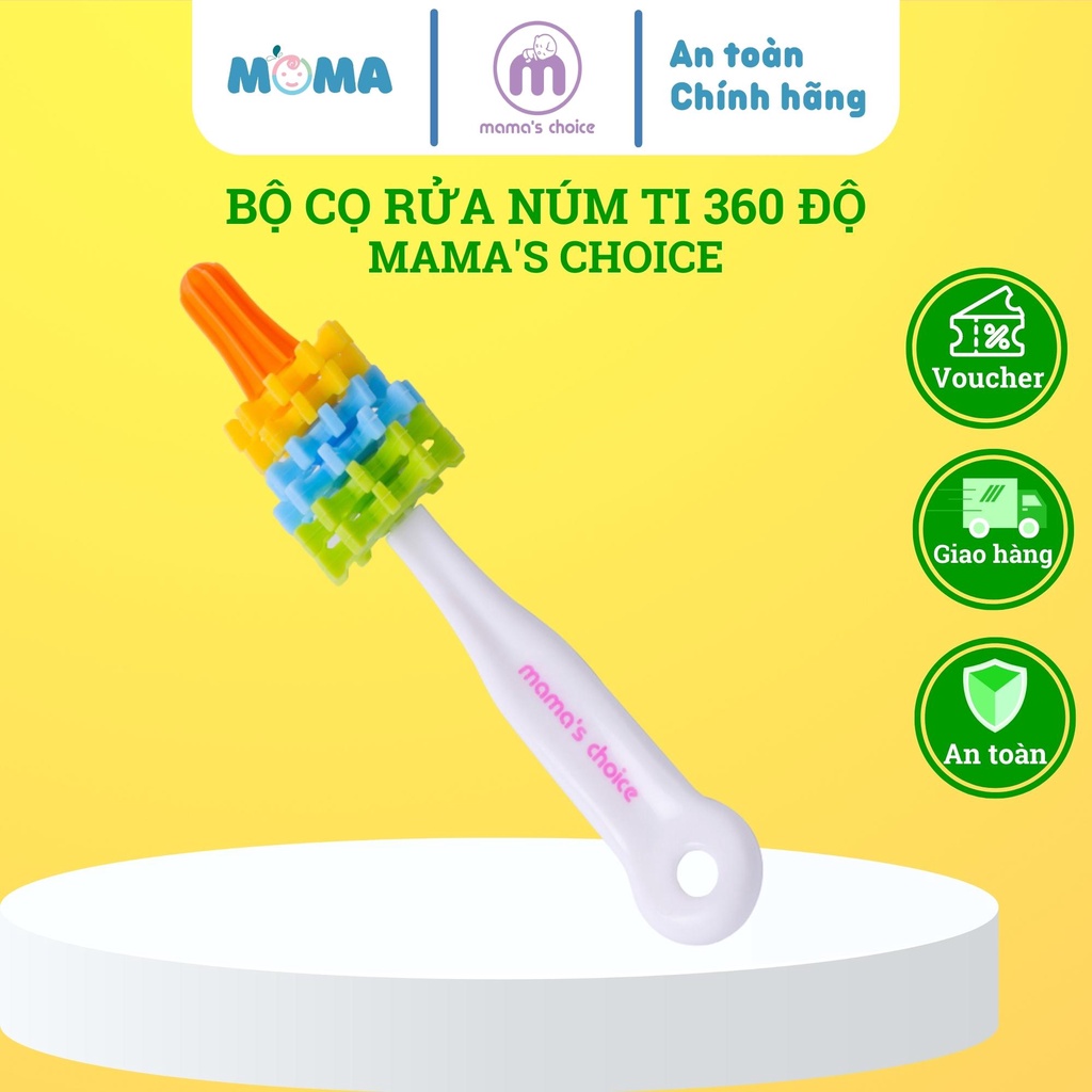 Chổi Cọ Rửa Núm Ti Mama's Choice, hàng chính hãng, mới 100%, Silicone siêu mềm, độ bền cao, làm sạch mọi ngóc ngách