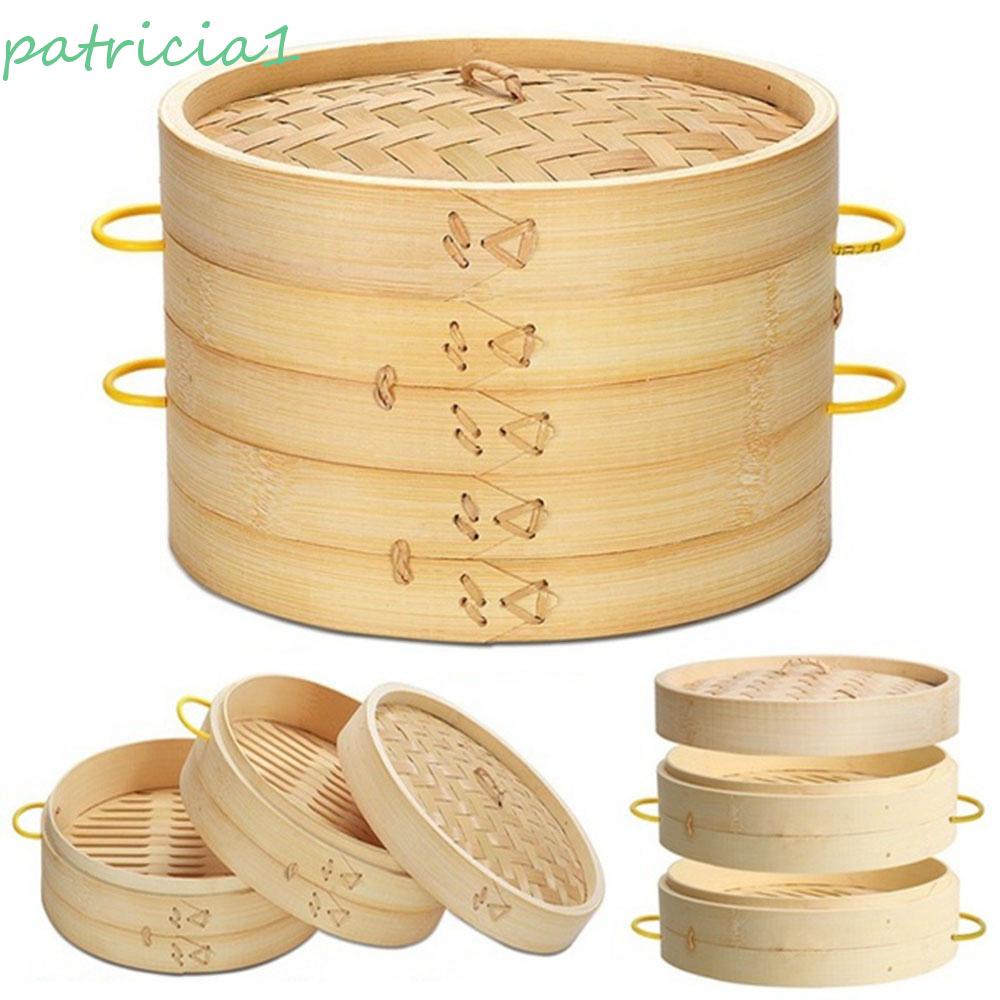 Lồng hấp bánh bao bằng tre có tay cầm chống bỏng 15/ 20/ 25/ 30 cm