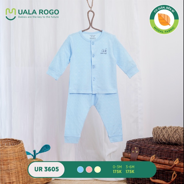 Bộ Uala sơ sinh vải modal trơn