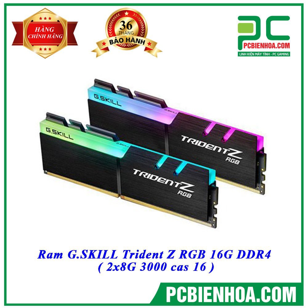 Bộ nhớ DDR4 G.Skill 16GB (3000) F4-3000C16D-16GTZR (2x8GB) mới 95