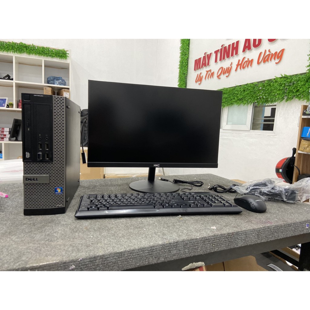 Bộ máy tính Văn phòng Dell Optiplex (Core i5-2400 4Gb SSD 128Gb + HDD 320GB )  Màn hình full viền HKC 22 inch