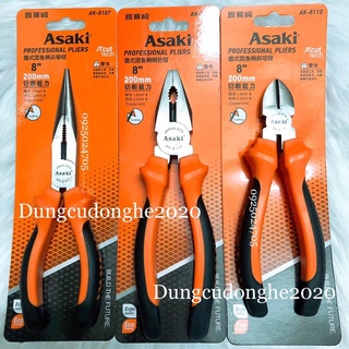 Bộ 3 kìm điện-cắt-nhọn 8” 200mm asaki