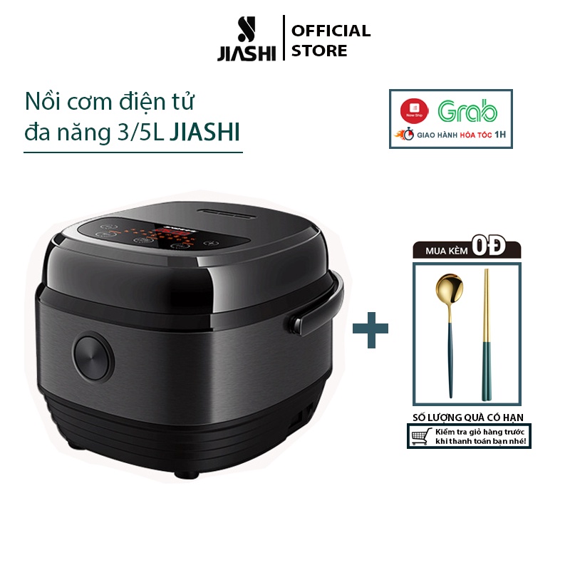 Nồi cơm điện tử mini đa năng giá rẻ JIASHI 3L/5L cho 2-6 người 8 chức năng nấu có hướng dẫn tiếng việt NCD02