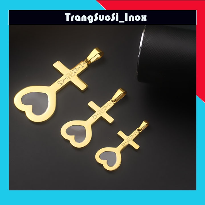 Mặt dây chuyền thiên tâm titan mạ vàng 3 lớp kĩ bên màu, siêu đẹp - Đem lại bình an, may mắn cho người đeo