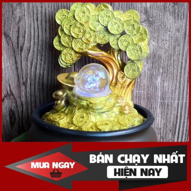 [SP BÁN CHẠY] Thác nước phong thuỷ Cây Tài Lộc - Cành Vàng Lá Ngọc