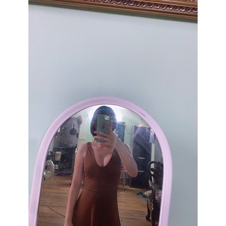 Váy skater midi FOREVER21 coffee