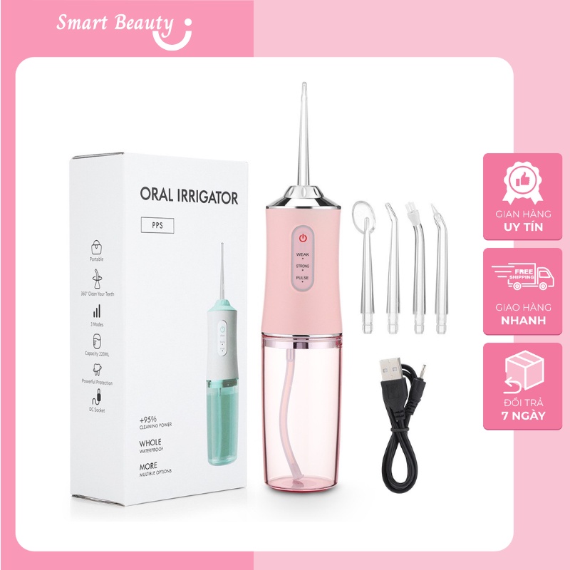 Máy tăm nước Oral Irrigator Plus - Máy lấy cao răng vệ sinh răng 4 đầu tăm mẫu mới nhất 2023