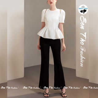 Quần Tây Ống Loe SenTho Cạp Cao Dáng Dài Hai Cúc Chất Cát Nhật Tôn Dáng Công Sở Đi Học - Quần Vảy 2 Cúc