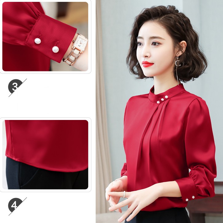 áo sơ mi nữ tay dài - sơ mi công sở - TA90 | BigBuy360 - bigbuy360.vn