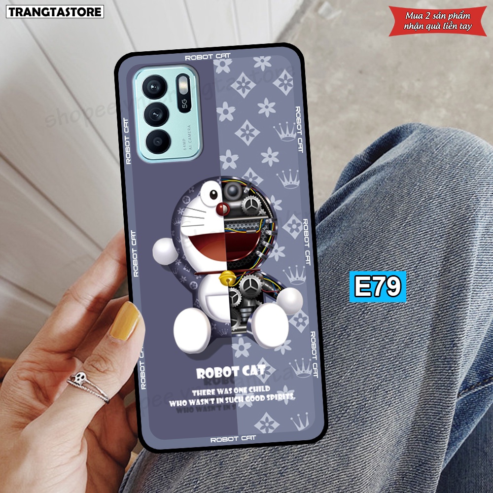 Ốp Oppo Reno6 / Reno6 Z 5G / Reno 6 Pro in hình gấu Bearbrick,Metal Style,Doremon siêu dễ thương chất lượng