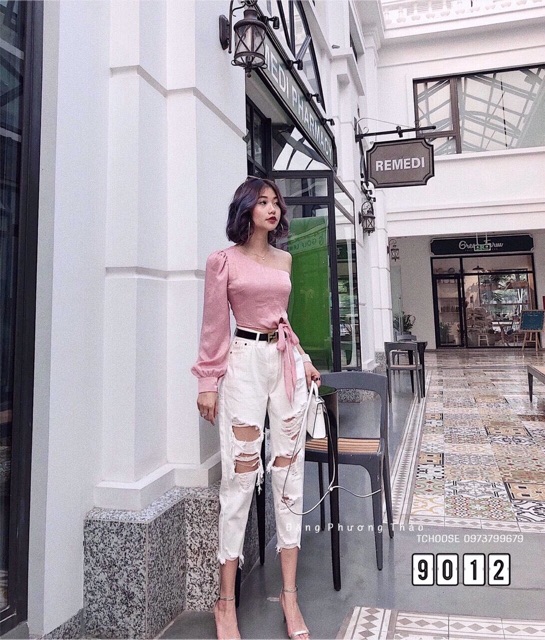 Quần bò baggy rách cực chất, Quần jean dáng baggy rách đùi cạp cao QS883X - NhiNhi Shop | BigBuy360 - bigbuy360.vn