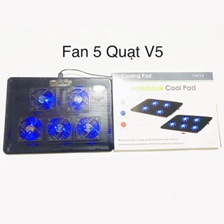 [SALE 10%] Quạt tản nhiệt, đế laptop V5 5 fan