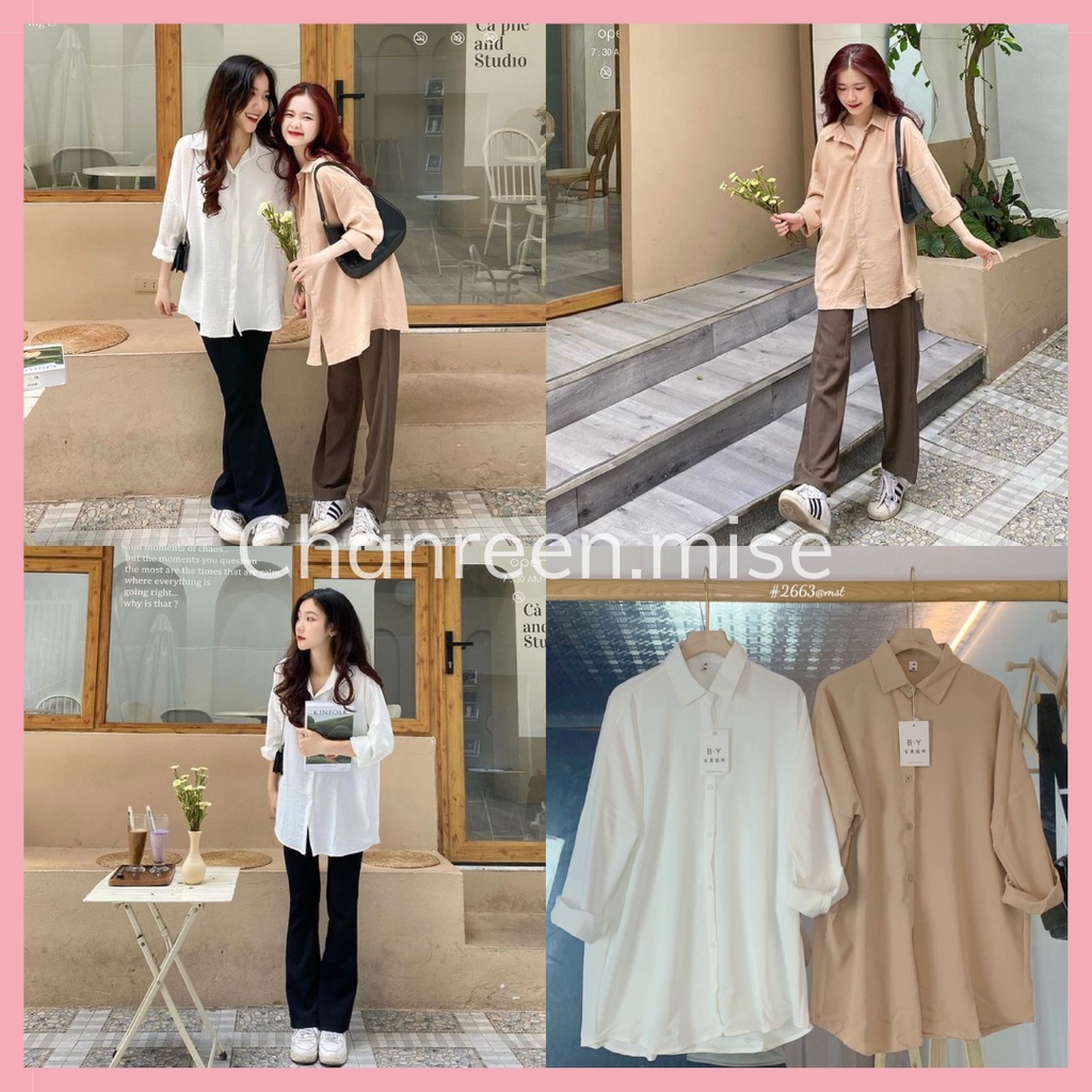 Áo sơmi đũi basic Quảng Châu CHANREEN [FREESHIP]