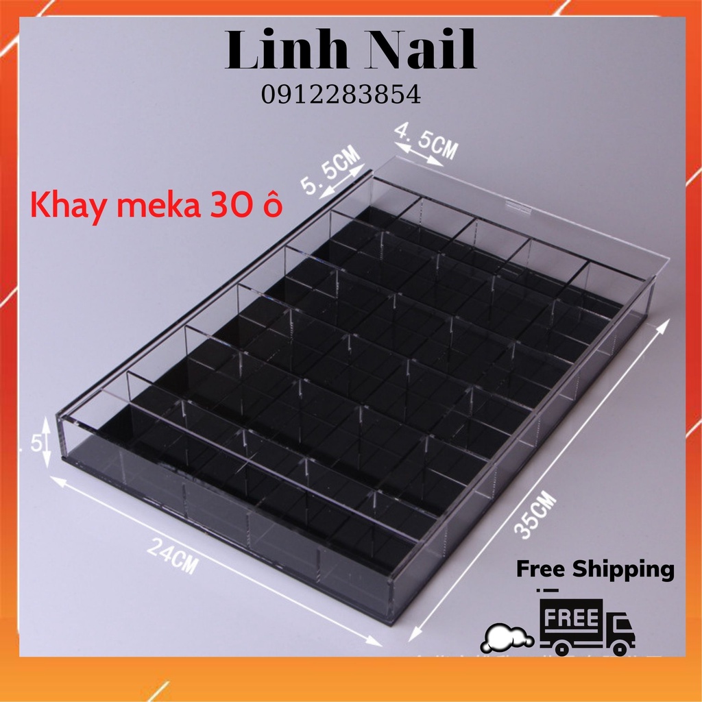 Khay Meka 30 ô Đựng Hoa Nail - Đựng Charm , Đá - Đựng Phụ Kiện.