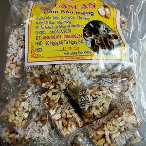 Cốm nếp lá dứa / Sầu riêng / Ngò đậu phộng siêu ngon giòn thơm Gói 500g  - Đặc Sản LÂM AN