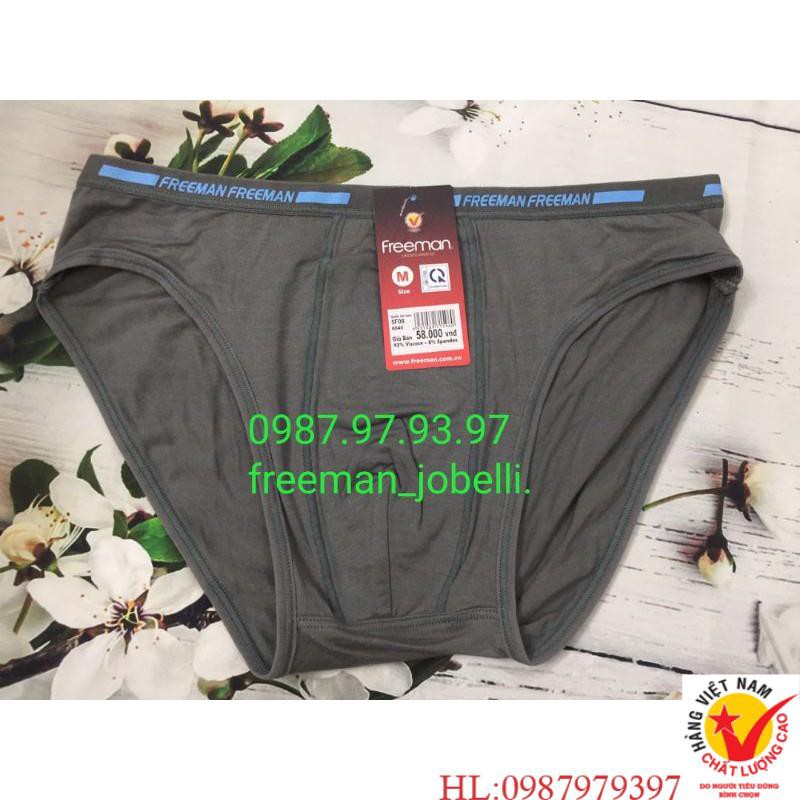 Quần xì nam size bình thường đến size đại Freeman 6040-6050,giá cty 69k-bán 45k,quần sịp cotton lụa[hình thật + video