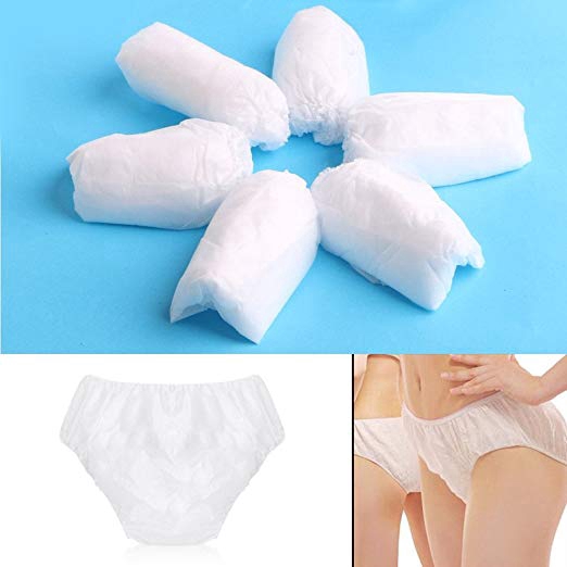 6Pcs/Set Non Woven Paper Brief Panties Underwear for Ladies Women,Disposable Paper Brief Panties