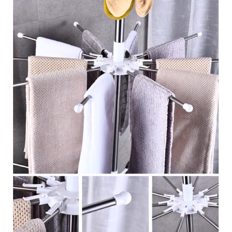 Cây phơi đồ 3 tầng inox 56 kẹp tiện lợi có thể tháo rời