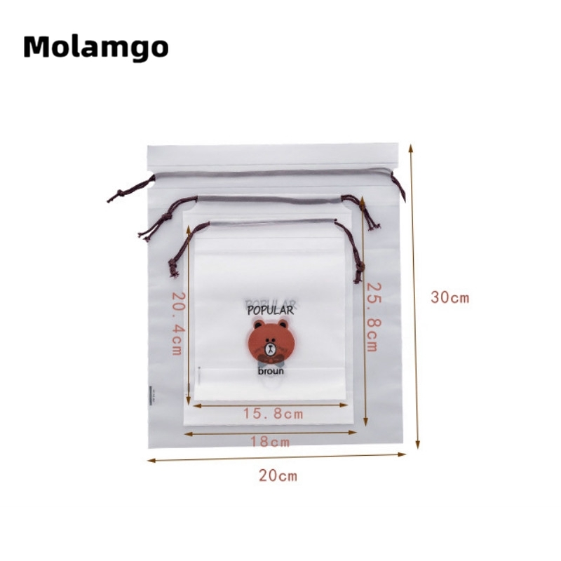 Túi đựng mỹ phẩm chống bụi họa tiết gấu Brown xinh xắn sáng tạo Molamgo