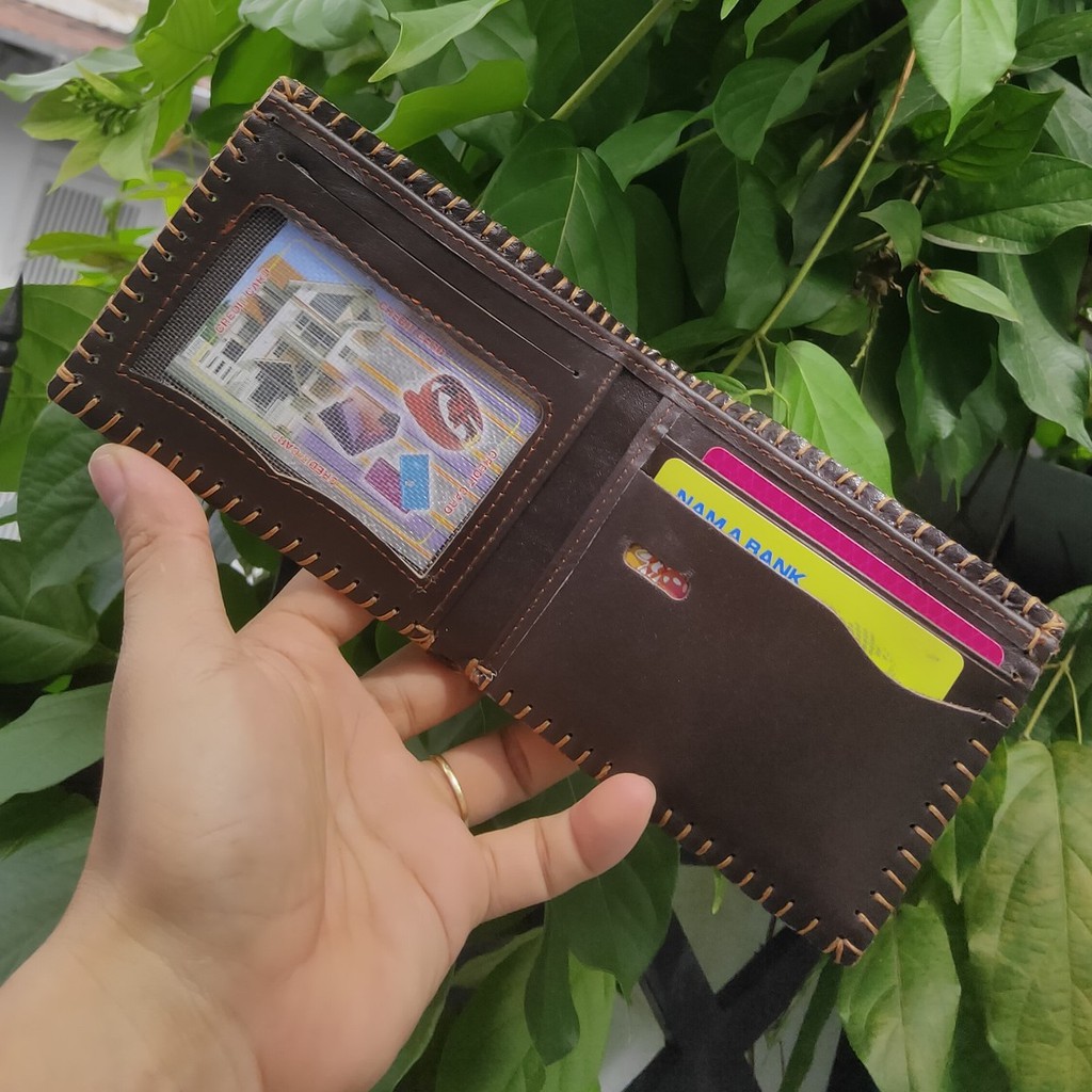Ví Da Nam Handmade May Thủ Công Siêu Bền Đẹp | Bóp Da Thật | KV VUONGVUONGSHOP25