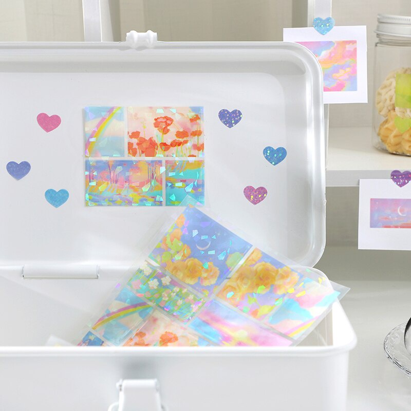 1 miếng dán PET nhiều màu sắc trang trí album ảnh DIY