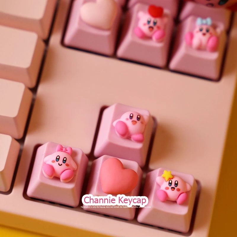 Keycap Phím Lẻ Kirby Đáng Yêu Siêu Xinh PBT ABS