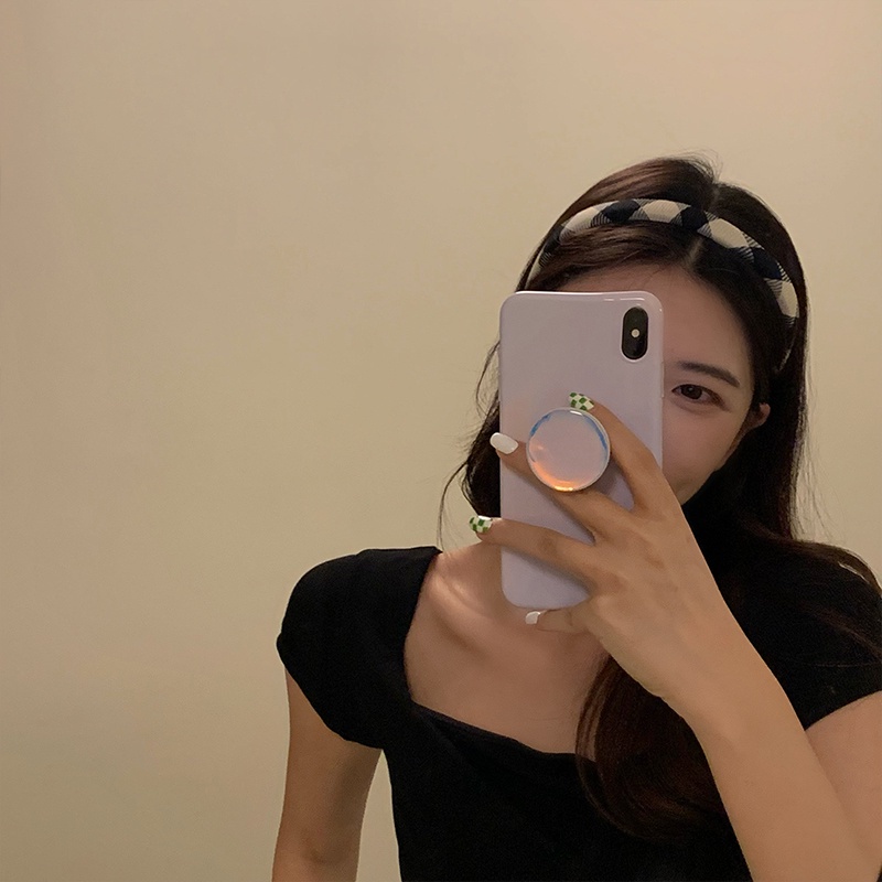 Dây buộc tóc bản rộng bằng xốp cổ điển đơn giản mới