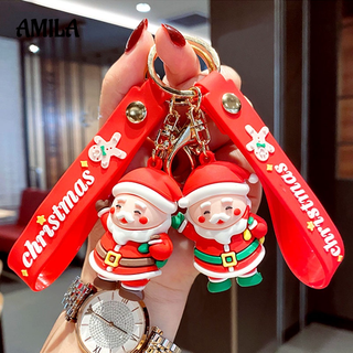 Móc gắn chìa khóa AMILA hình ông già Noel hoạt hình đáng yêu