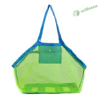 [willss] Portable Mesh Bag Kids Beach Toys Clothes Towel Bag Baby Toy Storage Bag #BUY