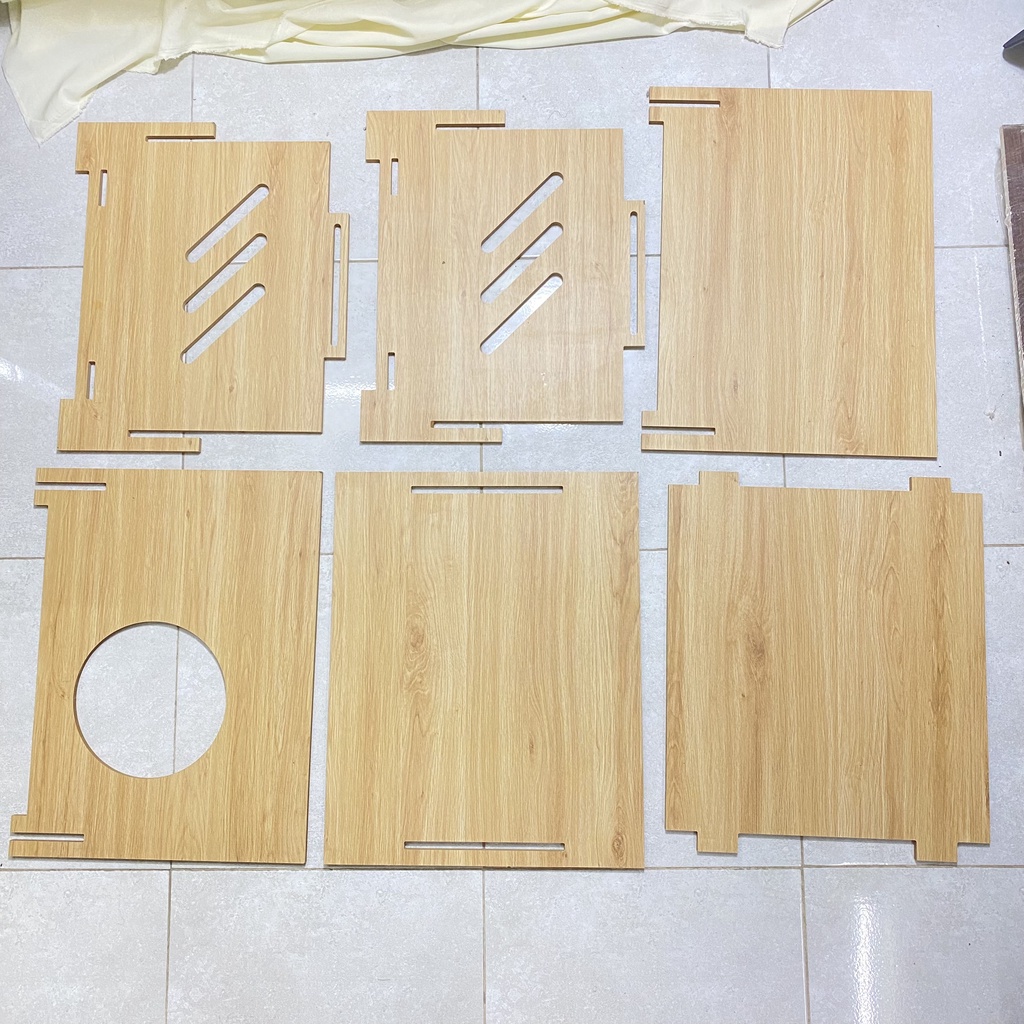Nhà gỗ cho mèo Pet house cửa tròn Gỗ MDF 9mm Phủ melamin màu mẫu 2