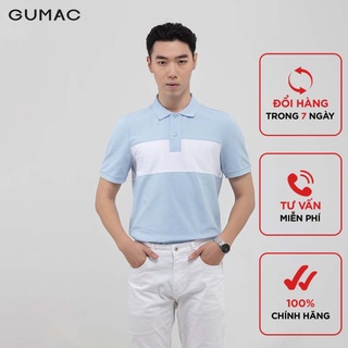 Áo thun polo nam phối màu GUMAC đủ màu, đủ size,, trẻ trung ATNB1186