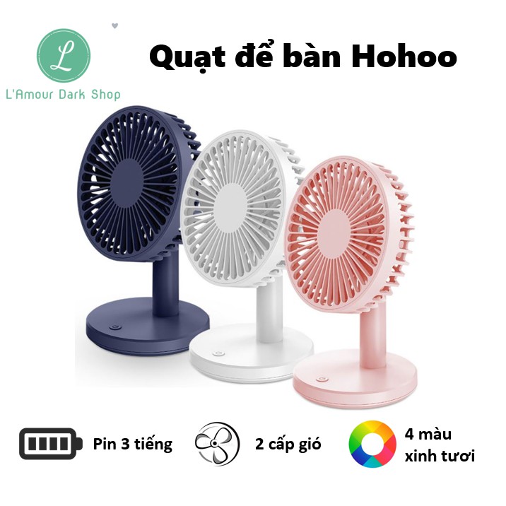 Quạt để bàn Mini Hohoo - 3 cấp độ gió - Êm tuyệt đối