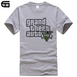 Áo thun nam cổ tròn tay ngắn in chữ Grand Theft Auto Game GTA 5 trẻ trung