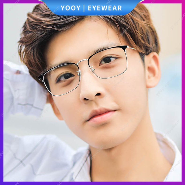 Mắt kính gọng kim loại dáng vuông phong cách Hàn Quốc cho nam và nữ