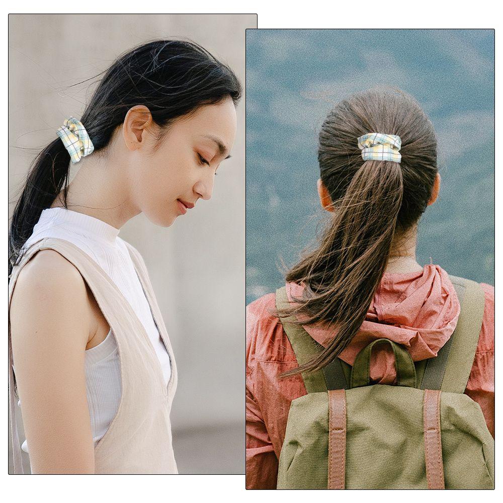 SUSANS Dây Cột Tóc Đuôi Ngựa In Hoa Màu Vàng Phong Cách Hàn Quốc