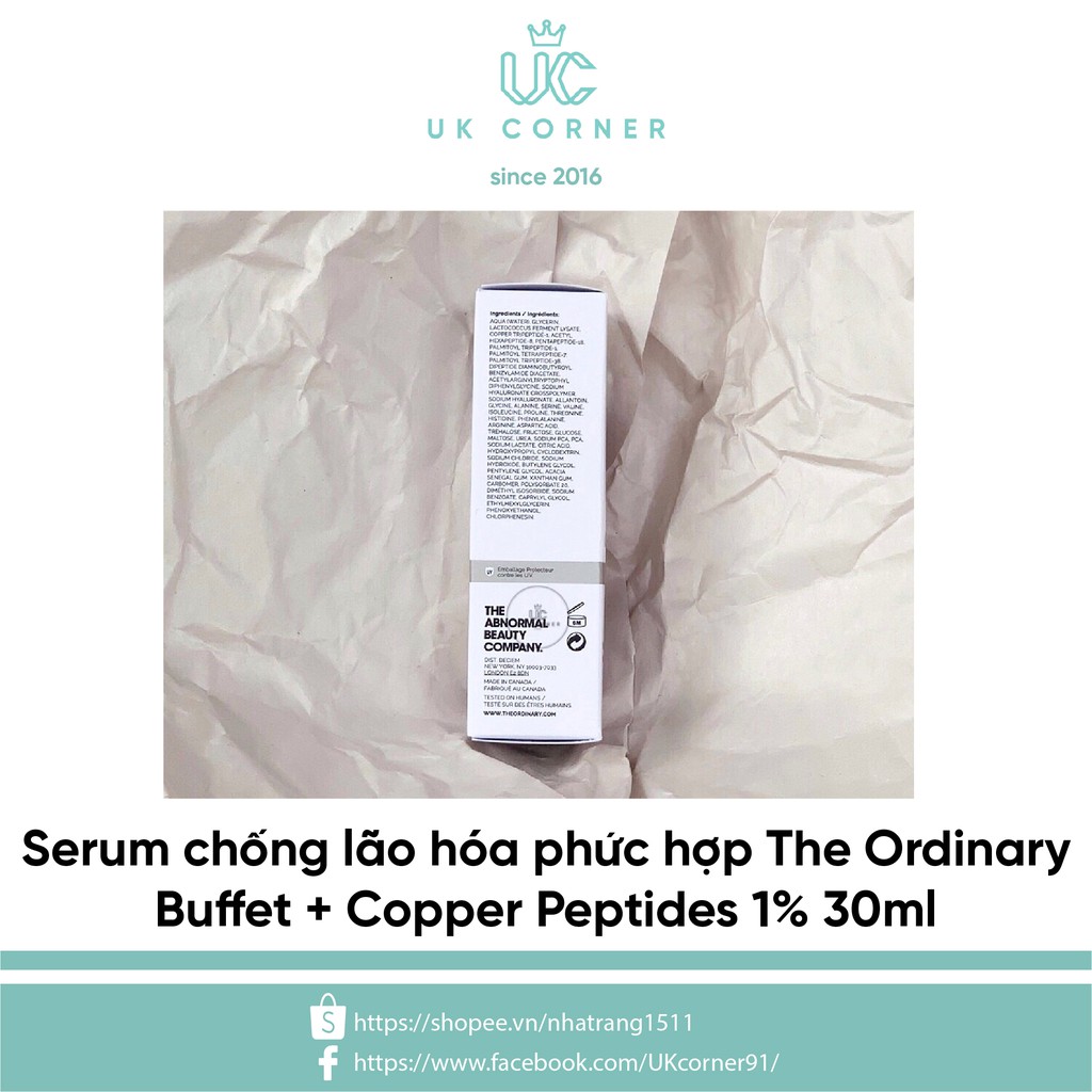 [Serum] Tinh chất chống lão hóa phức hợp The Ordinary Buffet 30ml/60ml + Copper peptides 1% 30ml | BigBuy360 - bigbuy360.vn