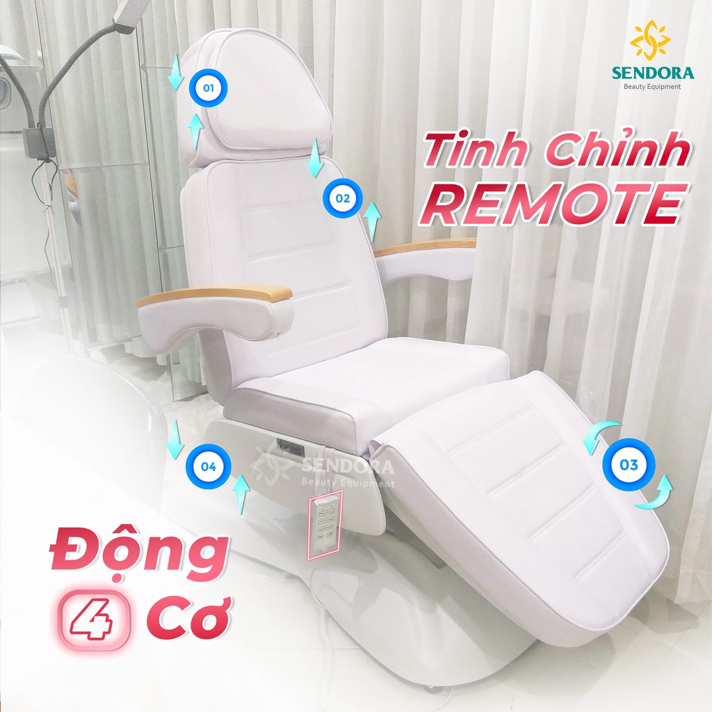 Giường thẩm mỹ chỉnh điện, ghế tiêm Filler cao cấp 4 động cơ Hi-Mec HMBB-8034
