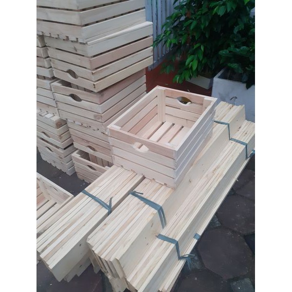 Hộp gỗ Pallet thông 30 x 40 x s20 - box gỗ thông decor HPKTT 04