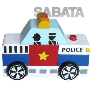 Đồ chơi gỗ winwintoys - lắp ráp mô hình xe cảnh sát 60292
