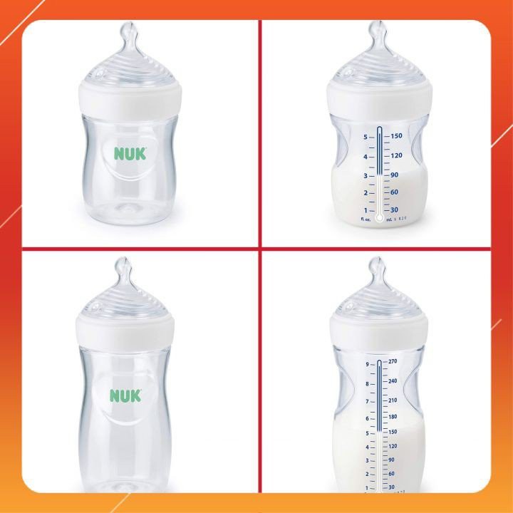 Bình Sữa NUK Simply Natural Có Chức Năng Báo Nóng Dung Tích 150ml &amp; 270ml