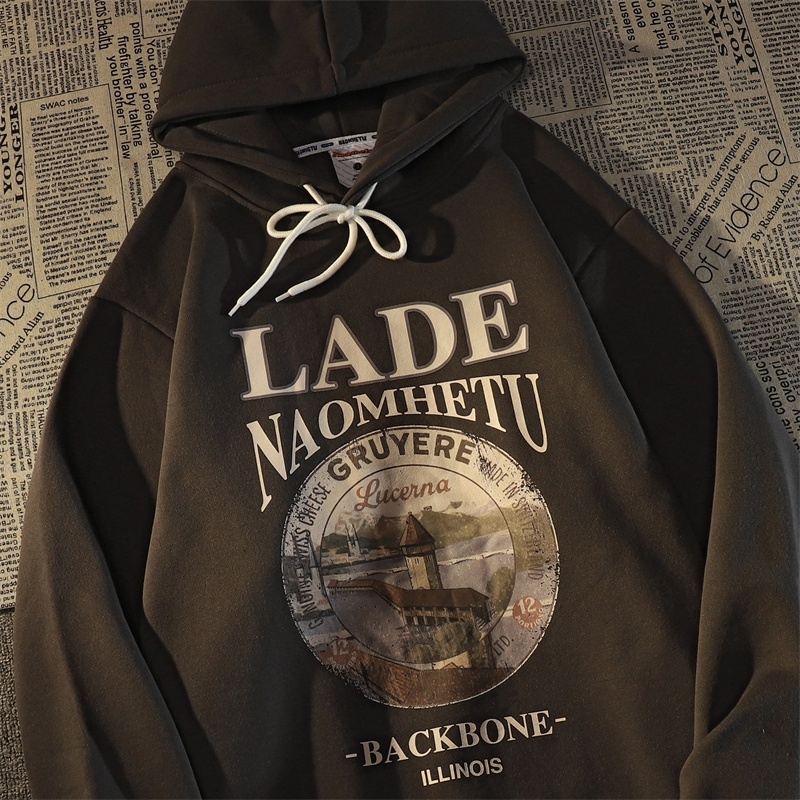 Áo hoodie dáng rộng in họa tiết phong cách Hàn Quốc thời trang cho nam và nữ