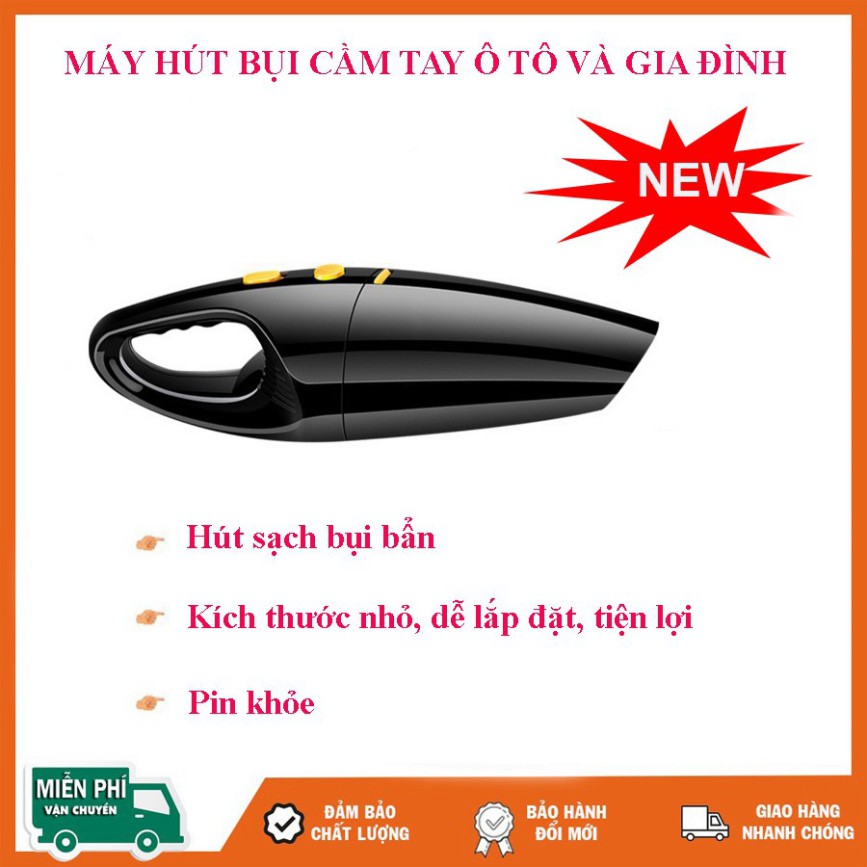 [NEW] Giá Hot Máy Hút Bụi Ô Tô, Máy Hút Bụi Cầm Tay Không Dây - Tốc Độ Nhanh, Hút Mạnh, Công Suất 120W. Bảo Hành Uy Tín.