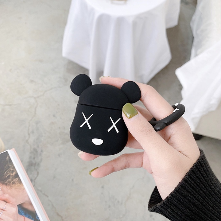 Case Airpods Gấu Kaws Phong Cách, Ốp Airpods Cute Hạt Me - Mã TZAP398